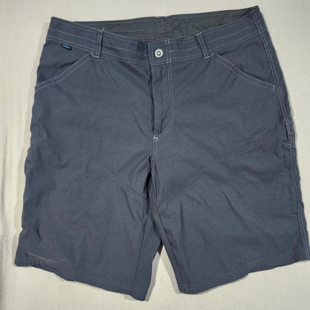 Kuhl Renegade Shorts Mens 38 Charcoal Grey Nylon Stretch Hiking Utility Cargo